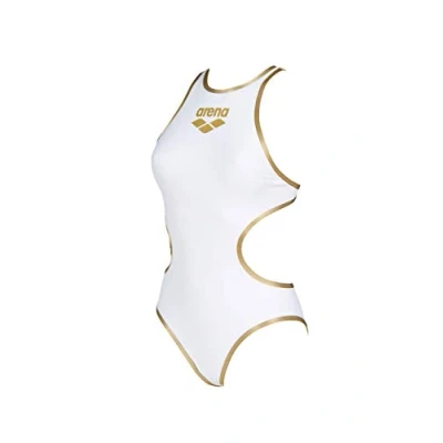 Abbildung von ARENA Damen Biglogo One Piece Swimsuit, White gold_r, 34 EU