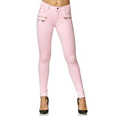 Abbildung von Elara Damen Stretch Hose Skinny Fit Jegging Chunkyrayan H86 12 Rosa 40 (L)