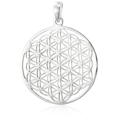 Abbildung von Vinani Anhänger Lebensblume Damen 925 Blume des Lebens für Kette Mandala klein aus Sterling Silber Frauen 30mm ALB EZ
