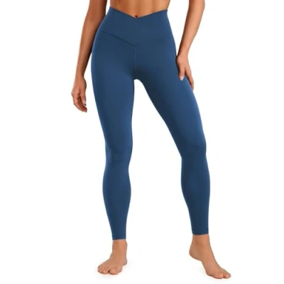 Abbildung von CRZ Yoga Damen Butterluxe Cross Waist Workout Leggings V High Bauchkontrolle Lounge 71cm FRANZÖSISCHE Marine 38