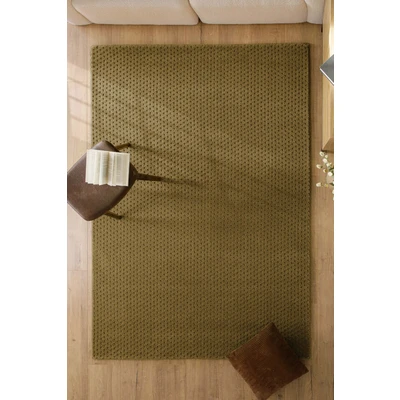 Abbildung von Wecon home Teppich "Castello THREE" rechteckig 7 mm Höhe Schurwolle, Kurzflor mit Hoch-Tief-Effekt, Wohnzimmer, Punktmuster