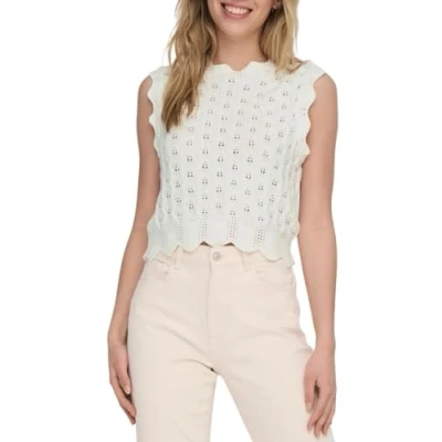 Abbildung von ONLY Damen Onlluna Life Sl O Neck Nca KNT Tanktop, Cloud Dancer, S EU