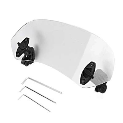 Abbildung von DEWIN Windabweiser Motorrad, Universal Windschutzscheibe Motorrad Windschild Spoiler Einstellbare Klipp auf Zubehör