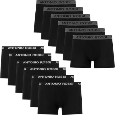 Abbildung von ANTONIO ROSSI (12er Pack) Herren Boxer Hipster Boxershorts Multipack mit elastischem Bund Atmungsaktive, weiche für Männer den Alltag