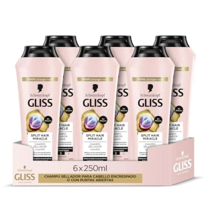 Abbildung von Gliss Split Hair Miracle Versiegelungsshampoo für offenes und krauses Haar, 6 Stück, 250 ml (1500 ml) Versiegelungsreihe