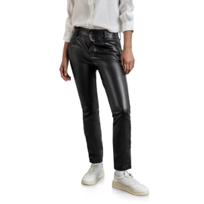 Abbildung von Street One Beschichtete Stoffhose, Damen, Größe: 36x30, Schwarz