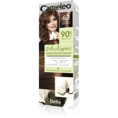 Abbildung von Cameleo Color Essence Färbecreme Goldkastanie Färbung &quot;TON IN TON&quot;. Wirkung bis zu 8 Waschgänge Natürliche, tiefe Farbe Farbauffrischung Pflege Weißer Mohn und Arganöl 75g