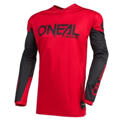 Abbildung von O&#039;NEAL Motocross Trikot Enduro MX Atmungsaktives Material, gepolsterter Ellenbogenschutz, Passform für maximale Bewegungsfreiheit Element Jersey Threat Erwachsene Rot Schwarz Größe XXL