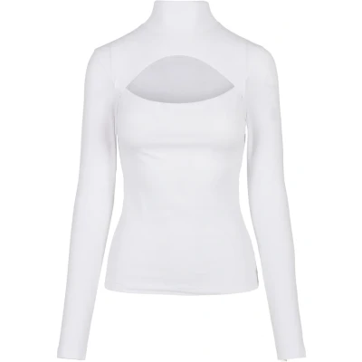 Abbildung von Urban Classics Cutout Turtleneck Langarmshirt, Damen, Größe: Large, White