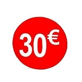 Abbildung von DiiliHiiri — 30 Euro Preisetiketten Rote Preissticker 35mm Rolle mit 1000 Stk Rabattpreisschilder Angebotsaufkleber Preissenkungsaufkleber