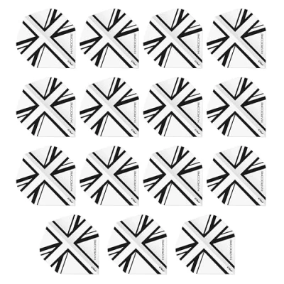 Abbildung von RED DRAGON Hardcore XT Transparent and Schwarz Union Jack Extra Dicke Standard Dart Flights 5 Sätze pro Packung (15 insgesamt)