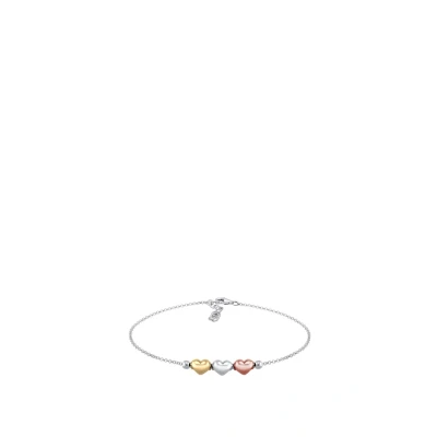 Abbildung von Elli HERZ Liebe Tricolor Armband silvercoloured, Damen, Größe: 17, Silver coloured