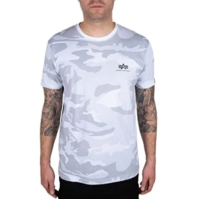 Abbildung von Alpha Industries Herren Basic T Small Logo Shirt, White Camo, XL
