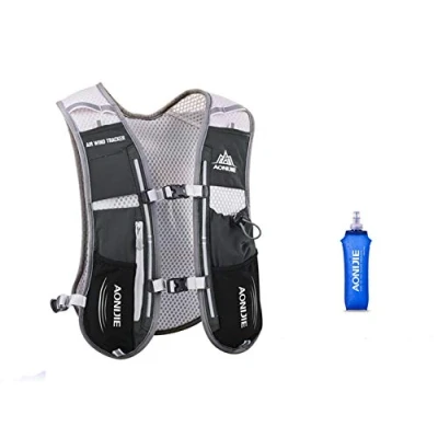 Abbildung von AONIJIE 5L Multifunktionale Ultrleicht Fahrradrucksack/Trinkrucksack Getränketasche mit 500ML Trinkflasche für Wandern, Training, Laufen, Klettern (Schwarz)