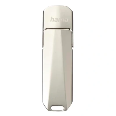 Abbildung von Hama USB Stick, 32GB, C 3.1, A (Speicherstick, Stick Datenspeicher, klein, Ultra schnell, 70MB/s, Drehmechanismus, nutzbar als Schlüsselanhänger, Metall) Silber