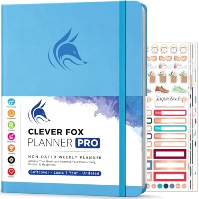 Abbildung von Clever Fox Planer PRO Wöchentlicher &amp; monatlicher Lebensplaner zur Steigerung der Produktivität (Blau (Undatiert), A4 (21.5 x 28cm) Englisch)