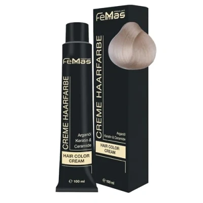 Abbildung von FemMas Haarfarbe Superaufheller Ultra Natural 900 S I Professionelle Creme zur Aufhellung um bis zu 5 Tonstufen Dauerhafte Haarfärbung für strahlende, haltbare Farbergebnisse 100 ml
