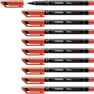 Abbildung von Folienstift STABILO OHPen universal permanent fein 10er Pack rot