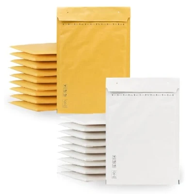 Abbildung von m office Luftpolsterumschläge, Kraft Weiß, Versandtaschen für Pakete, verschiedene Größen, · (220 x 340 mm, 20 Stück)