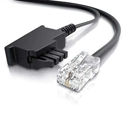 Abbildung von CSL Internet Kabel Routerkabel TAE F Stecker auf RJ45 10m Internetkabel Router an die Telefondose Kompatibel mit DSL VDSL Fritzbox schwarz