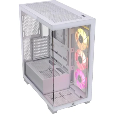 Abbildung von CORSAIR iCUE LINK 3500X RGB Mid Tower ATX PC Gehäuse Gehärtetes Panorama Glas Umgekehrte Verbindung Motherboard Kompatibel 3X RX120 Lüfter Im Lieferumfang Enthalten Weiß