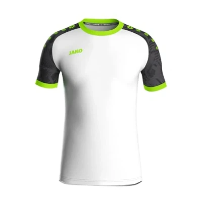 Abbildung von JAKO Unisex Kinder Iconic Trikot, Weiß/Schwarz/Neongrün, 152 EU