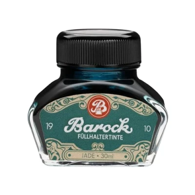 Abbildung von Barock 1910 Schreibtinte Jade, für Füllhalter, Glasfedern, Tintenroller, Füllhaltertinte im Tintenfass, 30 ml, petrol, türkis