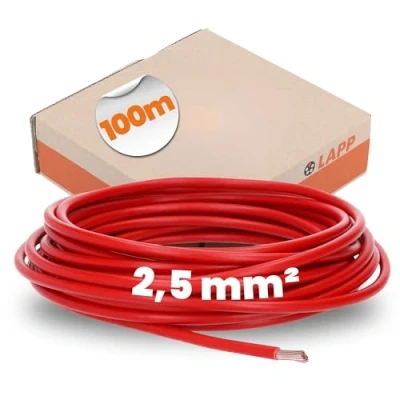 Abbildung von Lapp Kabel 4520042 PVC Einzelader H07V K 2,5 mm² Rot, 100m