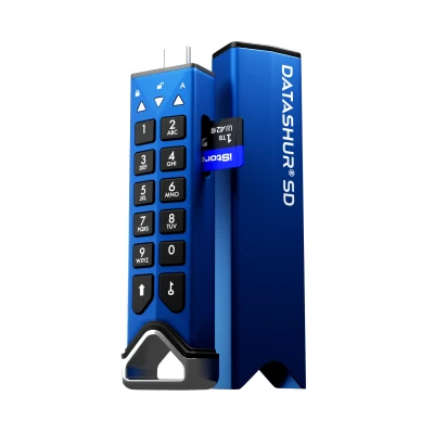 Abbildung von iStorage datAshur SD, Encrypted USB Flash Drive with Removable microSD Cards (Sold Separately), Password Protected, Secure Collaboration, FIPS Compliant