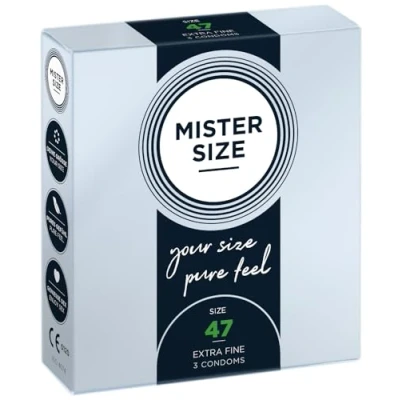 Abbildung von MISTER SIZE Kondome Extra Dünn &amp; Hauchzart Gefühlsecht Feucht Perfekte Passform Aus Naturkautschuk Latex für Natürliches Gefühl Höchste Sicherheit (3er Pack, 47mm)