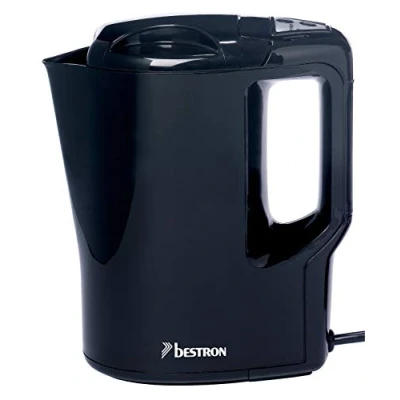 Abbildung von Bestron AWK810 Handlicher Reise Wasserkocher mit Kochstopp Automatik, 0,9 Liter, 500 Watt, Schwarz