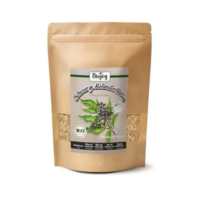 Abbildung von Biojoy BIO Holunderblütentee (250 g), schwarze Holunderblüten getrocknet und geschnitten, Holundertee (Sambucus nigra)