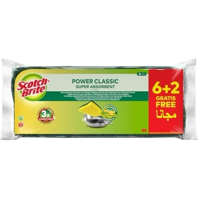 Abbildung von Scotch Brite Classic Naturfaser Reinigungsschwamm, 6 Stück + 2 GRATIS Allzweck Schwamm für den Alltag Kratzfrei