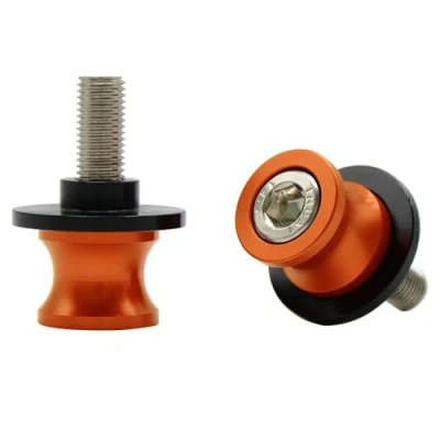 Abbildung von Universal CNC Aluminium Ständeraufnahme M10*1,25 Bobbins Montageständer für ZX6R ZX10R Z750 Z1000 Z1000SX ER6N ER6F Ninja 250 300 (Orange)