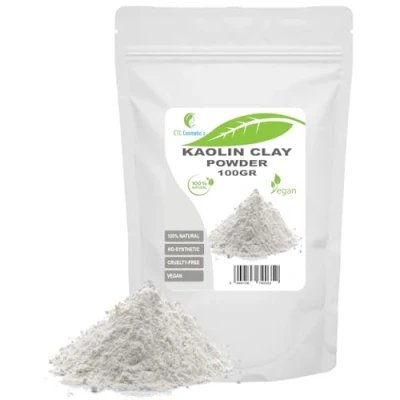 Abbildung von Kaolin Clay 100gr Kosmetiktone sind beliebte Inhaltsstoffe für viele Hautpflegeanwendungen und können in Masken, Reinigungsmitteln, Seifen, Farbkosmetika, Cremes, Tonpackungen