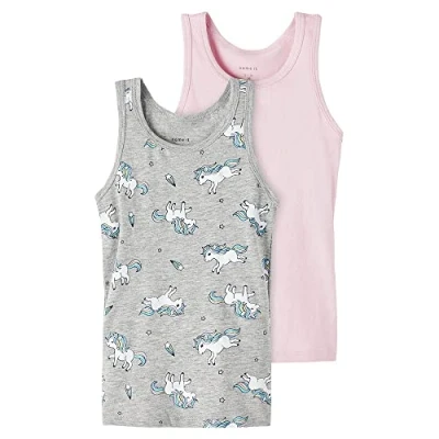 Abbildung von Name it Nmftank TOP Unicorn 2 PACK Unterhemd/shirt für Kinder, Größe: 92, Grey