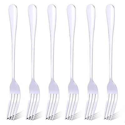 Abbildung von Qinglele 6 Stück Edelstahl 304 Abendessen Gabeln, Tafelgabeln, 20,6 cm
