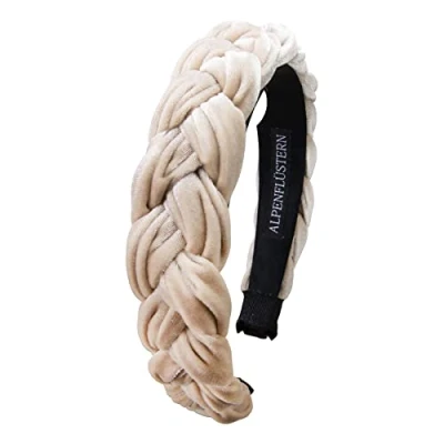 Abbildung von Alpenflüstern Trachten Haarreif Samt Flechtoptik Damen Haarschmuck rutschfest, Haarband geflochten fürs Dirndl (beige braun) ADV132