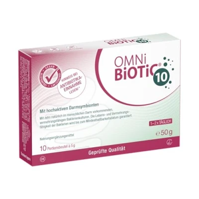 Abbildung von OMNi BiOTiC 10 Portionen (50g) Bakterienstämme Mrd. Keime pro Tagesdosis Pulver Mit Inulin Vegan Glutenfrei Lactosefrei Zur täglichen Anwendung