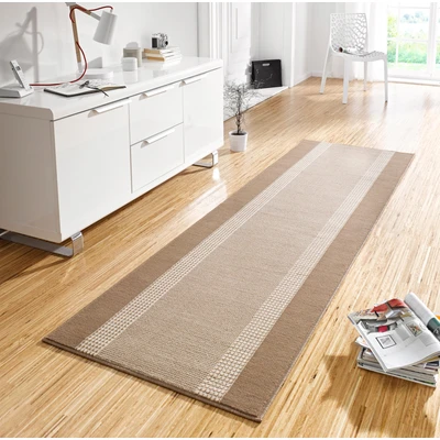 Abbildung von Hanse Home Teppich Läufer Band 80x200cm Teppichläufer Weicher Kurzflor Modernes Design für Flur, Schlafzimmer, Kinderzimmer, Badezimmer, Wohnzimmer, Küche Dekoläufer Beige Creme