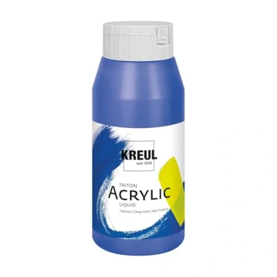 Abbildung von KREUL 17019 Solo Goya Triton Acrylfarbe ultramarinblau, 750 ml Flasche, schnell und matt trocknend, Farbe auf Wasserbasis, in Studioqualität, vielseitig einsetzbar, gut deckend ergiebig