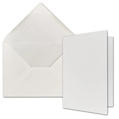 Abbildung von FarbenFroh by GUSTAV NEUSER A5 Doppelkarten Set inklusive Briefumschläge 10er Blanko Einladungskarten in Hochweiß mit gerippten Briefumschlägen (Strukturprägung)