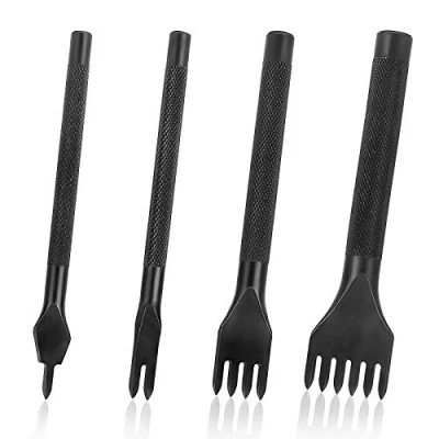 Abbildung von QIMEI SHOP Leder Locher Werkzeug DIY Metall Diamant Schnürung Stitching Meißel 4mm Handwerk Stanzen Nähen 1/2/4/6 Zinken 4 Stück