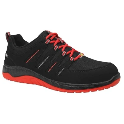 Abbildung von ELTEN Sicherheitsschuhe MADDOX black red Low ESD S3, Herren, Textil, Stahlkappe, leicht, sportlich, Schwarz/Rot, Größe: 48
