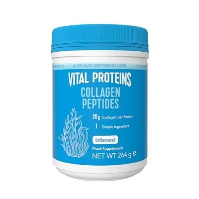 Abbildung von Vital Proteins Collagen Peptides Nahrungsergänzungsmittel (Typ I, III), geschmacksneutrale Kollagen Peptide, schöne Haut, Haare und Nägel, Paleo freundlich, glutenfrei, 20 g pro Tagesportion, 264g