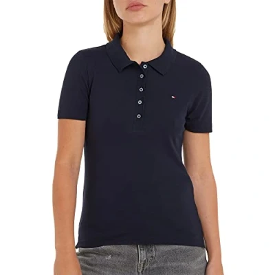Abbildung von Tommy Hilfiger 1985 SLIM Poloshirt, Damen, Größe: Large, Marine