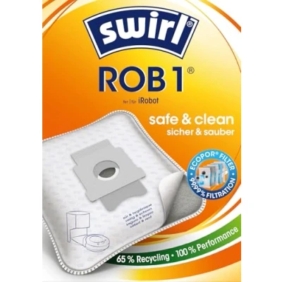 Abbildung von Swirl ROB 1 EcoPor Staubsaugerbeutel für Absaugstation iRobot, 8 Beutel im Umkarton
