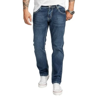 Abbildung von Rock Creek Herren Jeans Regular Fit Stretch Männerhose Herrenjeans Denim Hosen Herrenhose Straight Cut Stonewashed RC 2402 Blau W40 L36