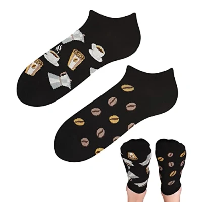 Abbildung von TODO Colours Lustige Socken mit Motiv Mehrfarbige, Bunte, Verrückte für die Lebensfreude (35 38, LOW Morgen Kaffee)