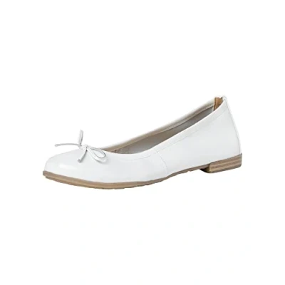 Abbildung von MARCO TOZZI Damen Ballerinas aus Leder mit Schleife, Weiß (White), 40 EU